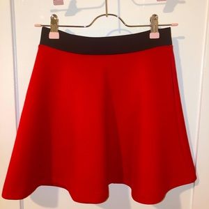 Forever 21 Red Skater Skirt